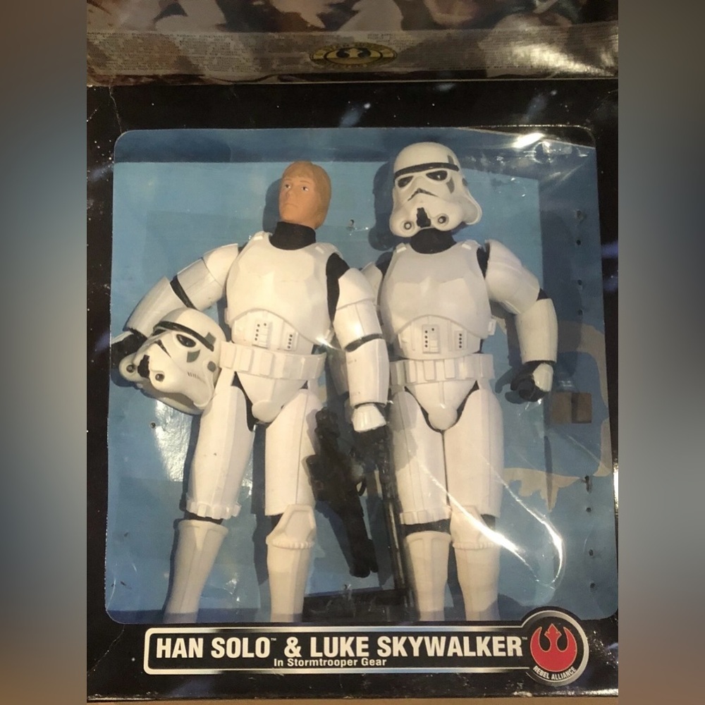 90’s STAR WARS HANS SOLO & LUKE SKYWALKER LIMITED EDITION LARGE ACTION FIGURES